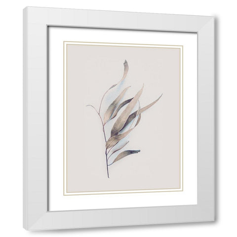 Gum Leaves White Modern Wood Framed Art Print with Double Matting by Urban Epiphany