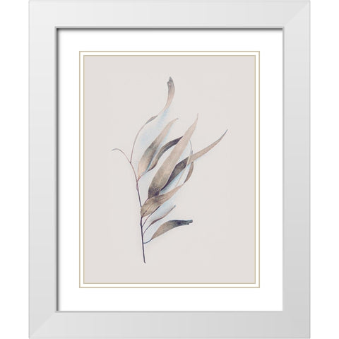 Gum Leaves White Modern Wood Framed Art Print with Double Matting by Urban Epiphany