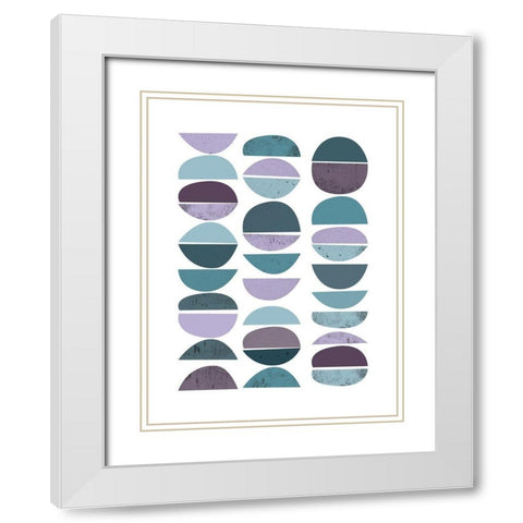 MidCentury Teal Purple 2 White Modern Wood Framed Art Print with Double Matting by Urban Epiphany