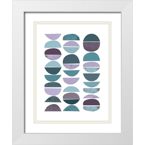 MidCentury Teal Purple 2 White Modern Wood Framed Art Print with Double Matting by Urban Epiphany