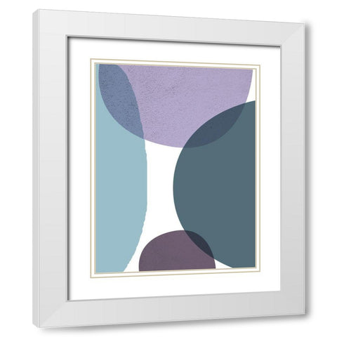 MidCentury Teal Purple 3 White Modern Wood Framed Art Print with Double Matting by Urban Epiphany
