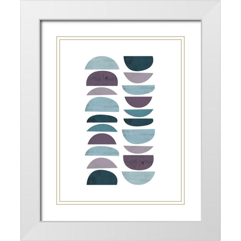 MidCentury Teal Purple 4 White Modern Wood Framed Art Print with Double Matting by Urban Epiphany