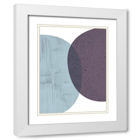 MidCentury Teal Purple 6 White Modern Wood Framed Art Print with Double Matting by Urban Epiphany