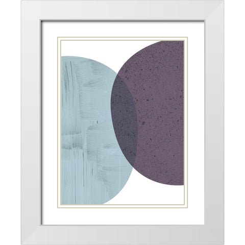 MidCentury Teal Purple 6 White Modern Wood Framed Art Print with Double Matting by Urban Epiphany