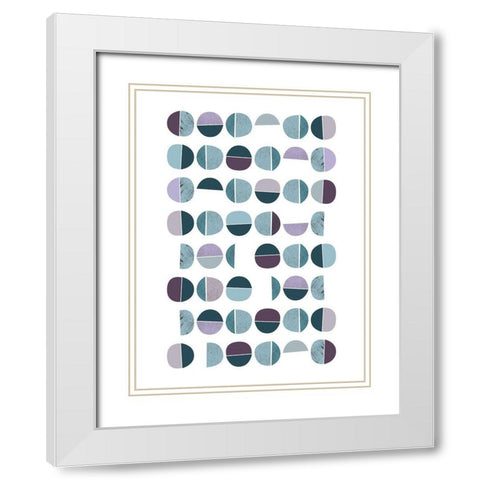 MidCentury Teal Purple 7 White Modern Wood Framed Art Print with Double Matting by Urban Epiphany