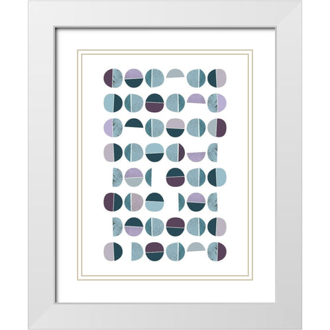 MidCentury Teal Purple 7 White Modern Wood Framed Art Print with Double Matting by Urban Epiphany
