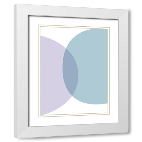 MidCentury Teal Purple 8 White Modern Wood Framed Art Print with Double Matting by Urban Epiphany
