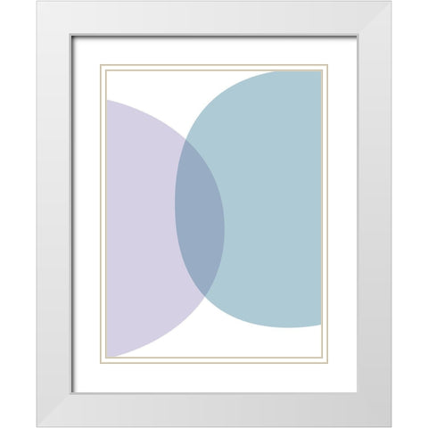 MidCentury Teal Purple 8 White Modern Wood Framed Art Print with Double Matting by Urban Epiphany
