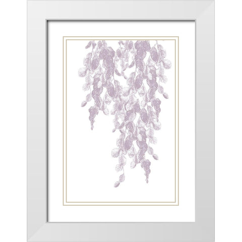 Weeping Willow Mauve Splash 1 White Modern Wood Framed Art Print with Double Matting by Urban Epiphany