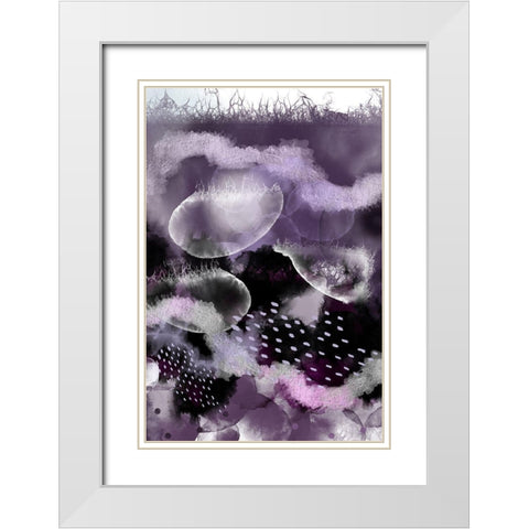Evolving Ocean_Purple White Modern Wood Framed Art Print with Double Matting by Urban Epiphany