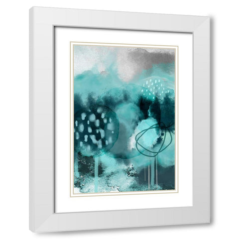 Teal Feels White Modern Wood Framed Art Print with Double Matting by Urban Epiphany