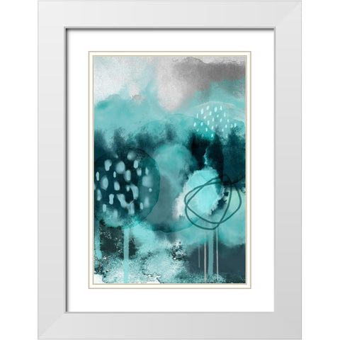 Teal Feels White Modern Wood Framed Art Print with Double Matting by Urban Epiphany
