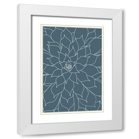 Succulent Blue Stone White Modern Wood Framed Art Print with Double Matting by Urban Epiphany