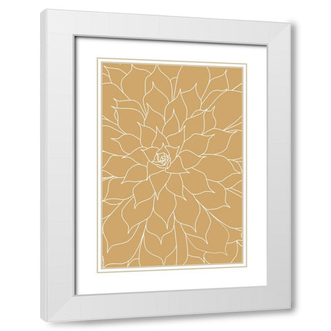 Succulent Mustard White Modern Wood Framed Art Print with Double Matting by Urban Epiphany