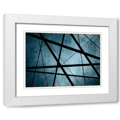 Geometric Lines 2 White Modern Wood Framed Art Print with Double Matting by Urban Epiphany