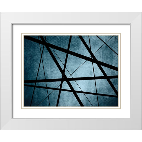 Geometric Lines 2 White Modern Wood Framed Art Print with Double Matting by Urban Epiphany