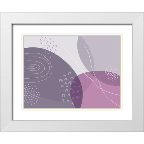 Enlightened Abstract 4 White Modern Wood Framed Art Print with Double Matting by Urban Epiphany
