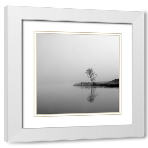 Winter Mist Square White Modern Wood Framed Art Print with Double Matting by Urban Epiphany