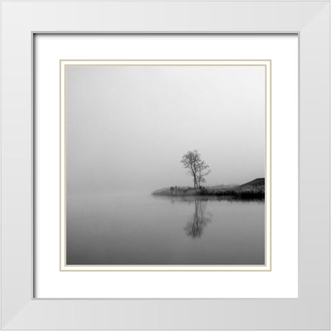 Winter Mist Square White Modern Wood Framed Art Print with Double Matting by Urban Epiphany