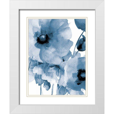 Raining Flowers White Modern Wood Framed Art Print with Double Matting by Brown, Victoria