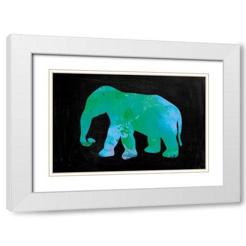 The Turquoise Elephant White Modern Wood Framed Art Print with Double Matting by Brown,Victoria