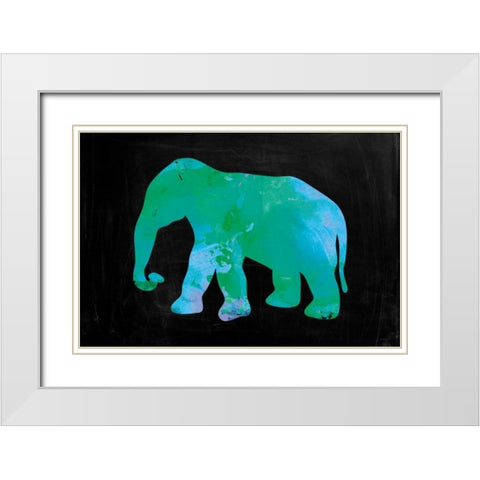 The Turquoise Elephant White Modern Wood Framed Art Print with Double Matting by Brown,Victoria