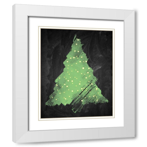 Chalkboard Tree 2 White Modern Wood Framed Art Print with Double Matting by Brown,Victoria