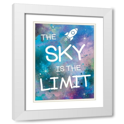 Galaxy Sky White Modern Wood Framed Art Print with Double Matting by Brown, Victoria
