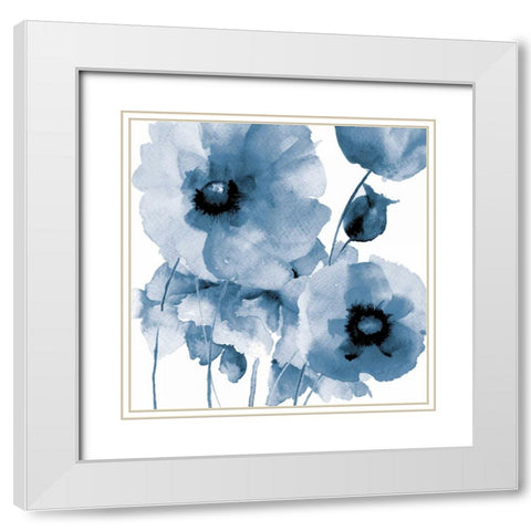Flowing Flowers White Modern Wood Framed Art Print with Double Matting by Brown, Victoria