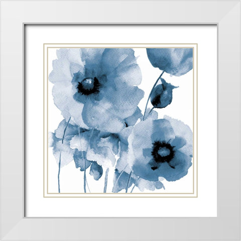 Flowing Flowers White Modern Wood Framed Art Print with Double Matting by Brown, Victoria