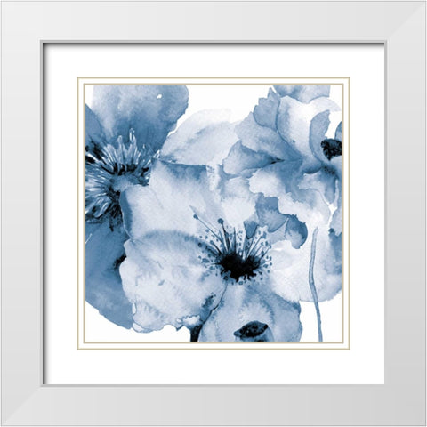 Flowing Flowers 2 White Modern Wood Framed Art Print with Double Matting by Brown, Victoria