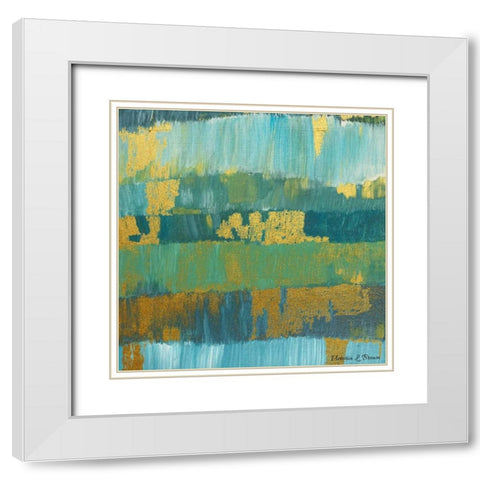Abstract Blues White Modern Wood Framed Art Print with Double Matting by Brown, Victoria