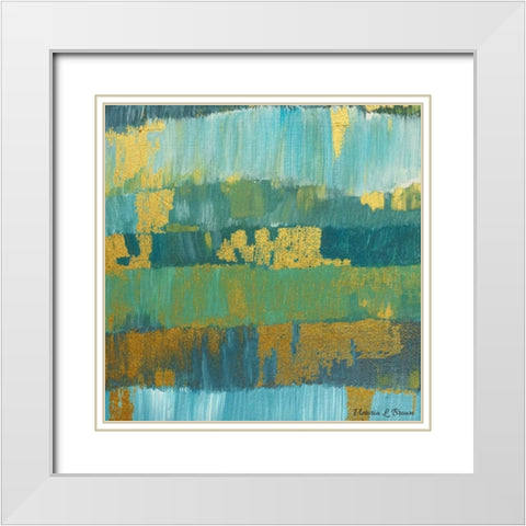 Abstract Blues White Modern Wood Framed Art Print with Double Matting by Brown, Victoria