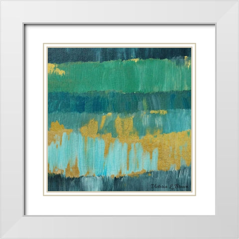 Abstract Blues 2 White Modern Wood Framed Art Print with Double Matting by Brown, Victoria