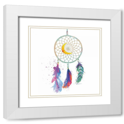 Dream Catcher White Modern Wood Framed Art Print with Double Matting by Brown, Victoria