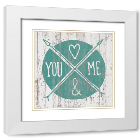 You And Me White Modern Wood Framed Art Print with Double Matting by Brown,Victoria