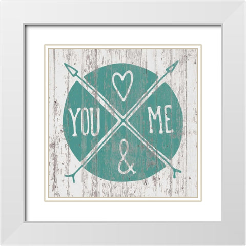 You And Me White Modern Wood Framed Art Print with Double Matting by Brown,Victoria