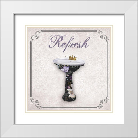 Refresh Bath White Modern Wood Framed Art Print with Double Matting by Brown, Victoria