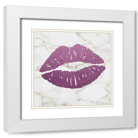 Marble Kiss White Modern Wood Framed Art Print with Double Matting by Brown, Victoria