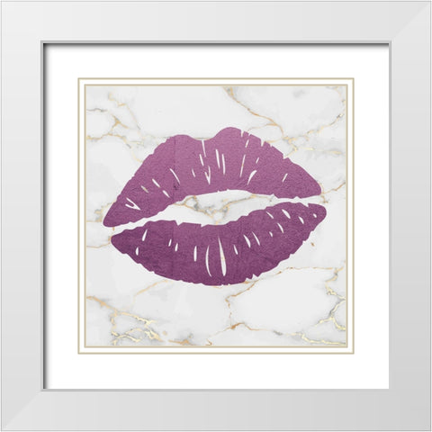 Marble Kiss White Modern Wood Framed Art Print with Double Matting by Brown, Victoria