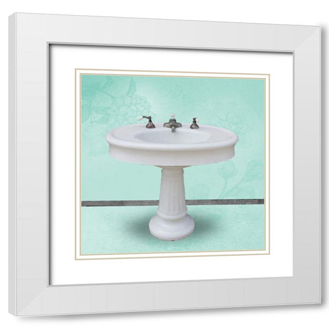 Mint Sink White Modern Wood Framed Art Print with Double Matting by Brown, Victoria
