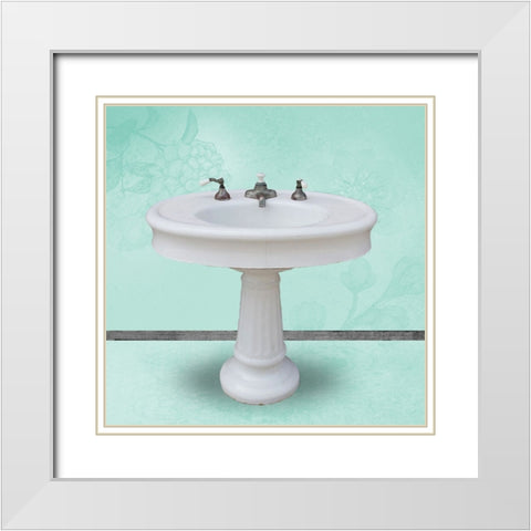 Mint Sink White Modern Wood Framed Art Print with Double Matting by Brown, Victoria