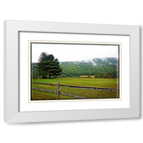 Morning Mountain Smoke White Modern Wood Framed Art Print with Double Matting by Foschino, Suzanne