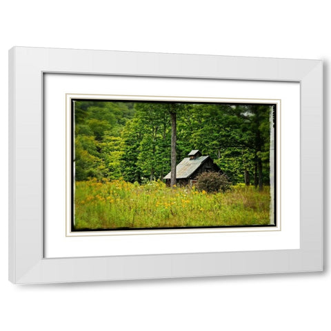 Country Barn 1 White Modern Wood Framed Art Print with Double Matting by Foschino, Suzanne