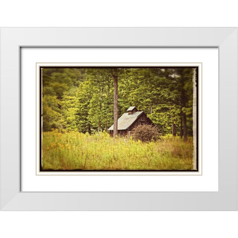 Country Barn 1 Vintage White Modern Wood Framed Art Print with Double Matting by Foschino, Suzanne