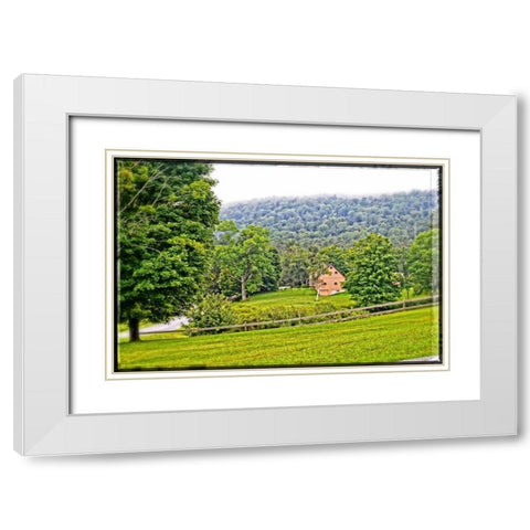 Country Mountain Home White Modern Wood Framed Art Print with Double Matting by Foschino, Suzanne