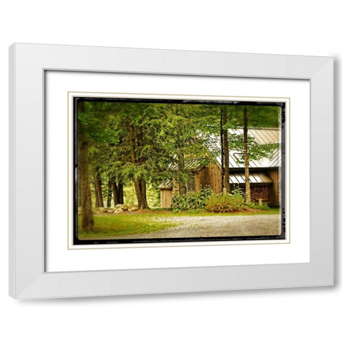 Vintage Country Woods Home White Modern Wood Framed Art Print with Double Matting by Foschino, Suzanne