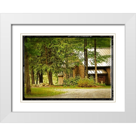 Vintage Country Woods Home White Modern Wood Framed Art Print with Double Matting by Foschino, Suzanne