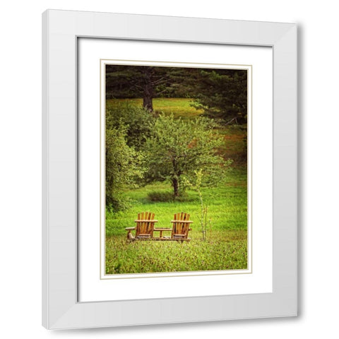 Mountain Chairs White Modern Wood Framed Art Print with Double Matting by Foschino, Suzanne