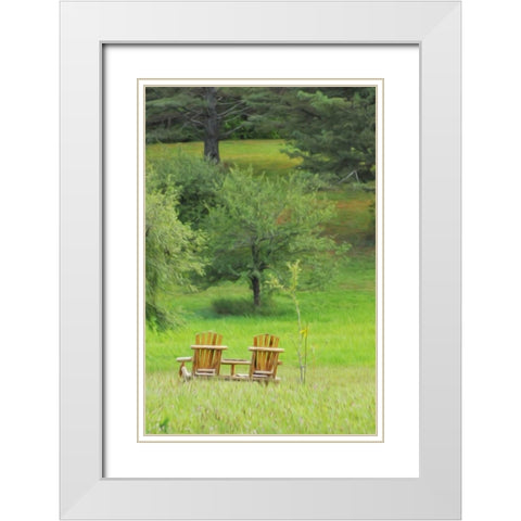Mountain Chairs 3 White Modern Wood Framed Art Print with Double Matting by Foschino, Suzanne